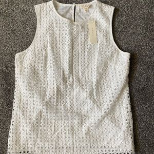 NWT AVIDA M TANK TOP WHITE LACE SHIRT SLEEVELESS NEW